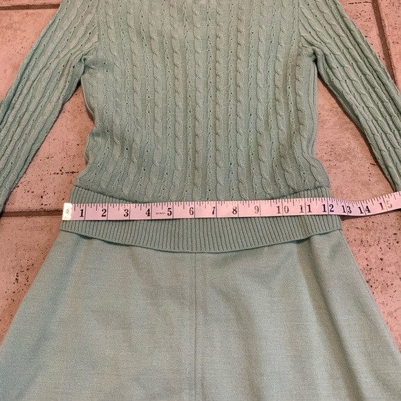VINTAGE 70s Ciao Knit Sweater Maxi Dress Pastel Mint Green Size 4 - Picture 5 of 6